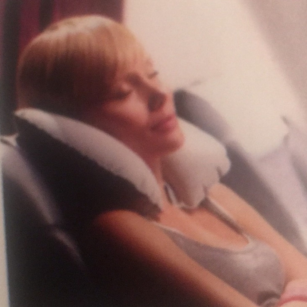 Grey Inflatable Travel Pillow